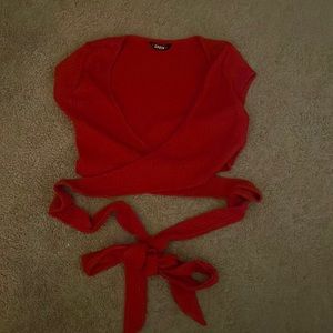 Red Wrap Top